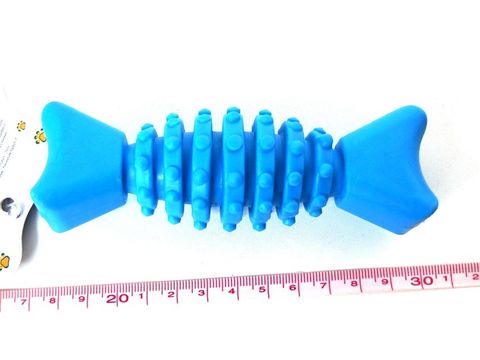 Tatrapet hračka pro psa dentální kost 12 cm tvrdá guma modrá