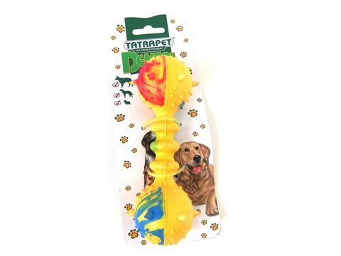 Tatrapet hračka pro psa dentální kost 16 cm tvrdá guma žlutá