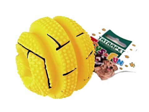 Tatrapet hračka pro psa míček artista 7,5 cm vinyl žlutý  
