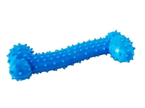 Tatrapet hračka pro psa dentální kost 10,5 cm, tvrdá guma, modrá