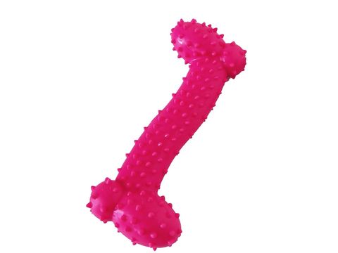Tatrapet hračka pro psa dentální kost 10,5 cm, tvrdá guma, růžová