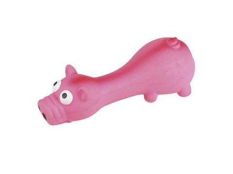 Tatrapet hračka pro psa prase pískací 15 cm latex růžový