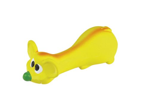 Tatrapet hračka pro psa myška pískací 15 cm latex žlutá