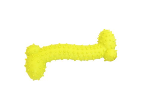 Tatrapet hračka pro psa dentální kost 10,5 cm, tvrdá guma, žlutá