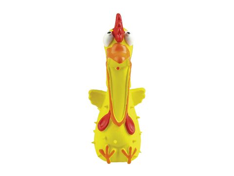 Tatrapet hračka pro psa kuře pískací 18 cm latex žlutá
