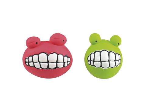 Tatrapet hračka pro psa žába se zuby pískací, 6 cm, latex, růžová