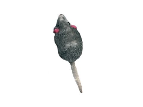 Flamingo hračka pro kočku myš chrastící 5 cm 24 ks šedá