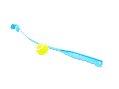 Flamingo hračka pro psa vrhač míčků  7,5 x 6,5 x 65 cm modrá