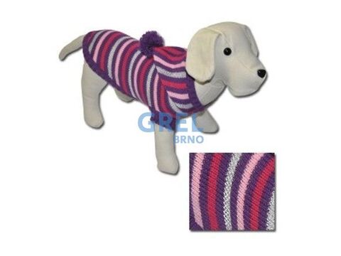 Nayeco svetr pro psa s kapucí reflexní  fialovo růžový 25 cm obvod 30 cm doprodej