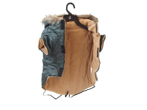 Nayeco bunda pro psa Trenca zateplená s kapucí khaki 40 cm, délka 38 cm,obvod 55 cm doprod
