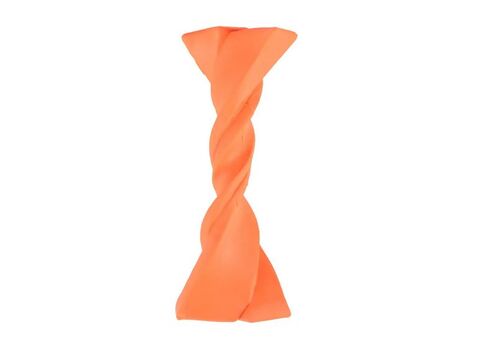 Flamingo hračka pro psa dentální stočená kost 12 cm guma oranžová