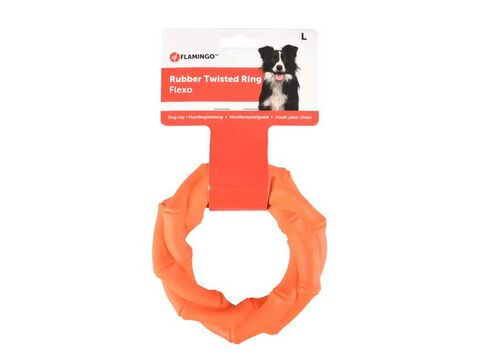 Flamingo hračka pro psa kruh 10 cm guma oranžová