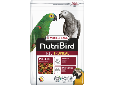 NutriBird P15 Tropical 1 kg - základní extrudy pro velké papoušky s tropickým ovocem