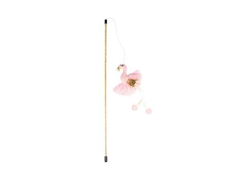 Flamingo hračka pro kočku mávátko plameňák 45 cm s catnipem růžová