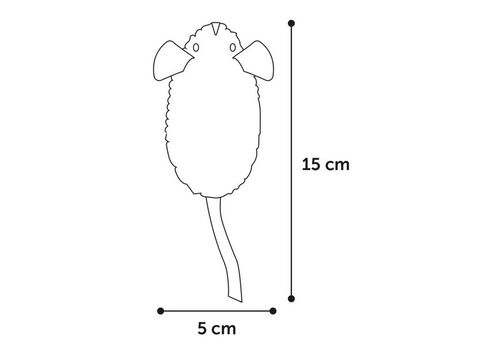 Flamingo hračka pro kočku myš 15 x 5 x 4 cm šustící s catnipem bílá