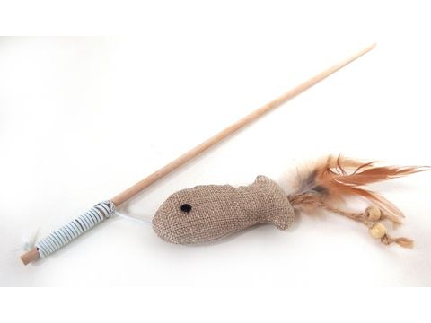 Tatrapet hračka pro kočku mávátko 40 cm s rybičkou  sisal