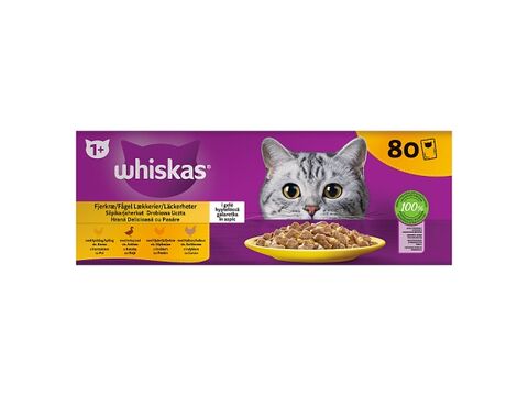 Whiskas Drůbeží hody v želé 80 x 85 g kapsa kuře, kachna, drůbež, krůta + Whis. klíčenka 