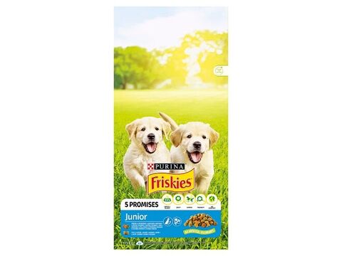 Friskies Junior štěně 15 kg + 3 kg s kuřetem, mlékem a zeleninou