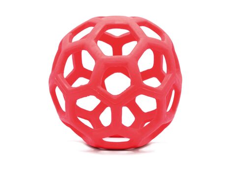 Record hračka pro psa děrovaný míč 13,5 cm guma červená
