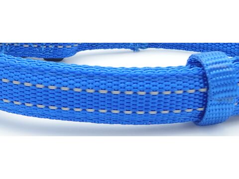 Nayeco obojek Basic Azul nylon reflexní modrý 15 mm x  26 - 40 cm