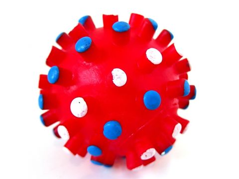 Magnum hračka pro psa míček s ostny pískací průměr 9 cm růžový