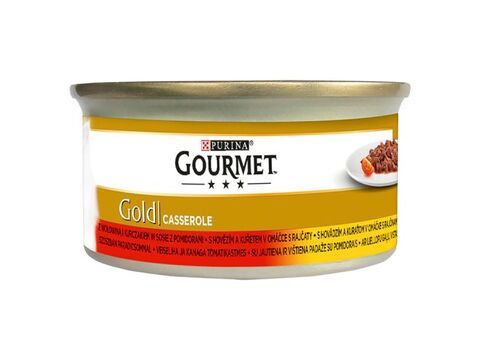 Gourmet gold hovězí a kuře v rajčatové omáčce 85g