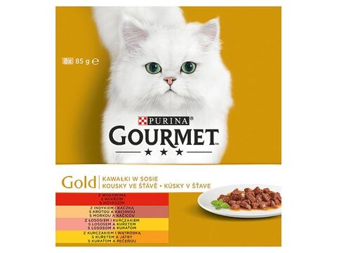 Gourmet Gold Cat kousky se zeleninou ve šťávě 8 x 85 g