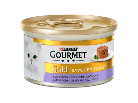 Gourmet Gold cat Sav.Cake jehněčí a fazolky 85 g