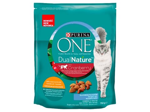 Purina ONE Dual Nature adult cat 750 g brusinka s kuřetem