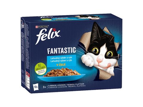 Felix Fantastic multipack 12 x 85 g losos, platýs, tuňák, treska v želé