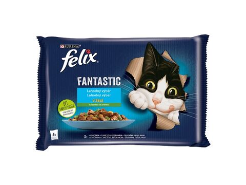 Felix multipack  v želé 4 x 85 g losos s cuketou, pstruh a zelené fazolky