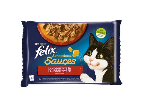 Felix  Sensations Sauces Multipack 4 x 85 g s krůtou a jehněčím v ochucené omáčce 