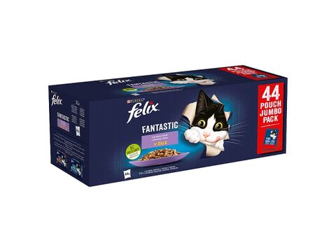 Felix Fantastic Multipack 44 x 85 g hovězí, losos, kuře, tuňák v želé 