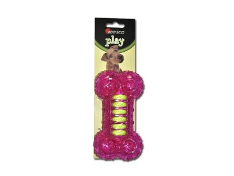 Nayeco hračka pro psa kost proplétaná bavlnou 12 cm guma růžová doprodej