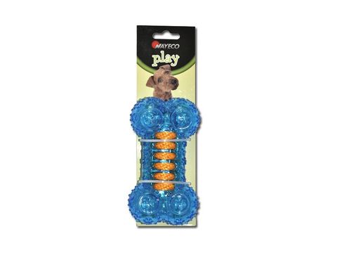 Nayeco hračka pro psa kost proplétaná bavlnou 12 cm guma modrá doprodej
