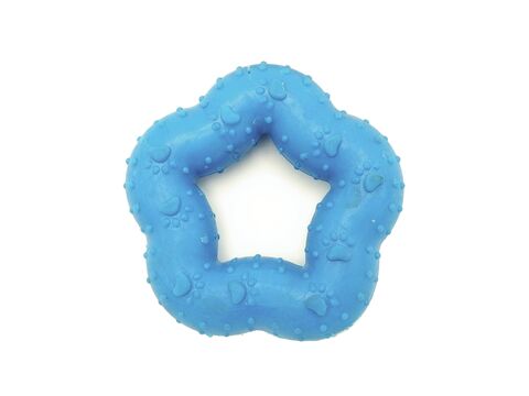 Nayeco hračka pro psa kytka zdobená  průměr 7 cm guma modrá