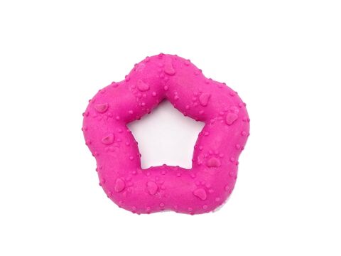 Nayeco hračka pro psa kytka zdobená  průměr 7 cm guma růžová