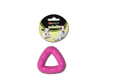 Nayeco hračka pro psa trojúhelník zdobený průměr 7 cm guma  růžová