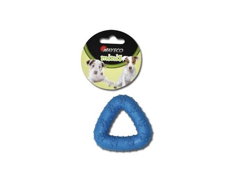 Nayeco hračka pro psa trojúhelník zdobený  průměr 7 cm guma  modrá