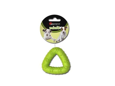 Nayeco hračka pro psa trojúhelník zdobený průměr 7 cm guma zelená