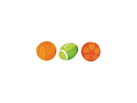 Nayeco hračka pro psa míč  basketbal s výstupky průměr 10 cm pískací latex oranžový