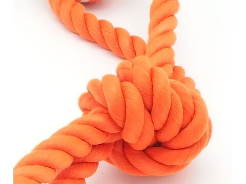 Nayeco hračka pro psa přetahovadlo bavlna s 2 tenisáky 50 cm 350 g oranžová