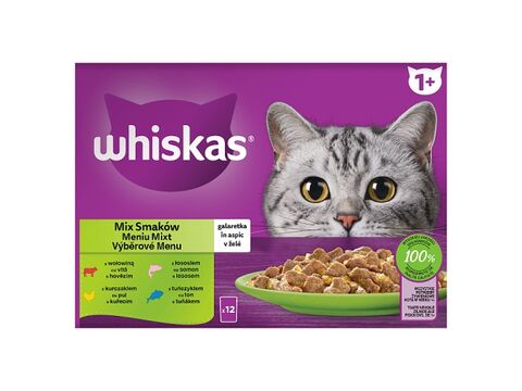 Whiskas Výběrové menu v želé 12 x 85 g kapsa, hovězí, kuře, losos, tuňák