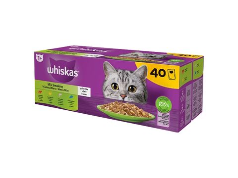 Whiskas  Výběrové menu v želé 40 x 85 g kapsa hovězí, kuře, losos, tuňák