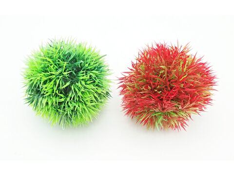 Tatrapet akvarijní rostlina na kartě,  9 - 10 cm, koule, 1x zelená a 1x červená 