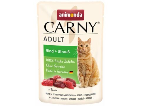 Animonda Carny Adult 85 g hovězí a pštros, kapsička pro kočky