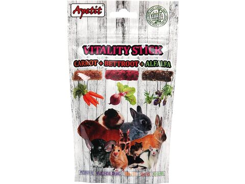 Apetit Vitality Stick with Carrot+Bettroot+Alfalfa 120 g pro hlodavce mrkev, řepa,vojtěška