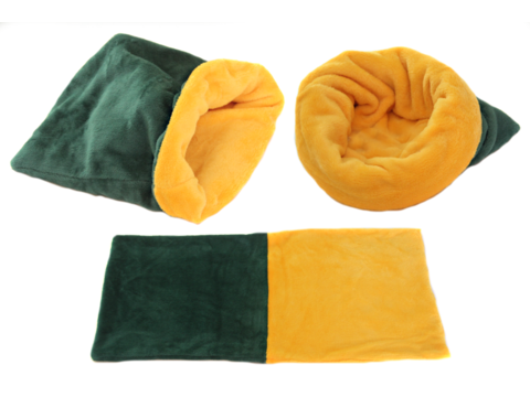 Marysa spací pytel Mini 37 x 40 cm 3 v 1 barva 23 tmavě zelená /žlutá pro štěňata /koťata 