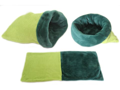 Marysa spací pytel Mini 37 x 40 cm 3 v 1 barva 31 sv.zelená / tm.zelená  pro štěňata /kotě