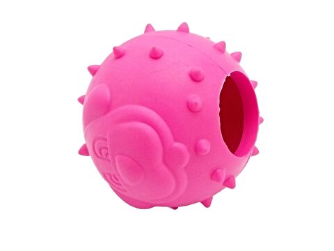 Tatrapet hračka pro psa míček pes 6,5 cm na pamlsky tvrdá guma růžová